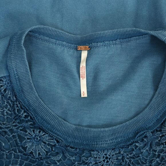 Free People Lavender Fields Mini Dress Tank Floral Cutwork Cotton Blue S 284166 - Picture 9 of 9